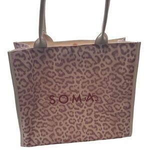 Soma Mauve Leopard Print Tote with Pink Logo